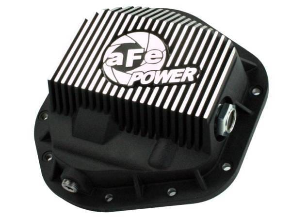 aFe Power Front Differential Cover 5/94-12 Ford Diesel Trucks V8 7.3/6.0/6.4/6.7L (td) Machined Fins - 46-70082 thumbnail 2