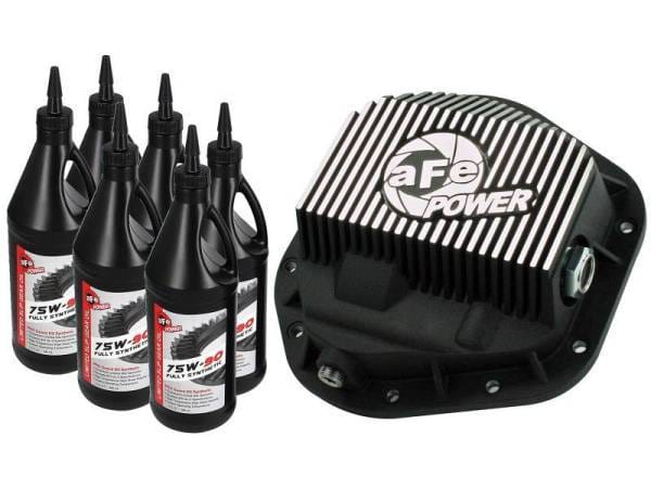 aFe Power Front Diff Cover w/ 75W-90 Gear Oil 5/94-12 Ford Diesel Trucks V8 7.3/6.0/6.4/6.7L (td) - 46-70082-WL thumbnail 2
