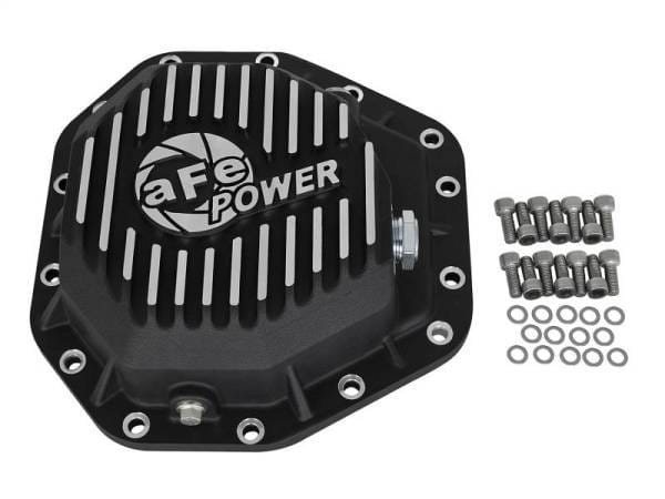 aFe Power Pro Ser Rear Diff Cover Black w/Mach Fins 2017 Ford Diesel Trucks V8-6.7L(td) Dana M275-14 - 46-70352 thumbnail 2