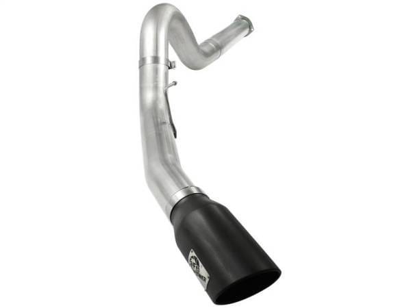 aFe Atlas 5in DPF-Back Aluminized Steel Exh Sys Ford Diesel Trucks 11-14 v8-6.7L td wrinkled blk tip - 49-03055-B thumbnail 2