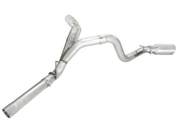 aFe MACHForce XP Exhaust Aluminized Dual Split DPF Back 11-15 GM Diesel Truck V8-6.6L (td) (pol tip) - 49-04043-P thumbnail 5