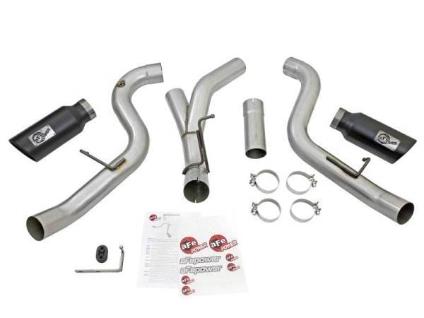 aFe Atlas Exhaust 4in Dual DPF-Back Al Steel w/ Black Tips 16-17 GM Diesel Truck V8-6.6L (td) LML - 49-04080-B thumbnail 6
