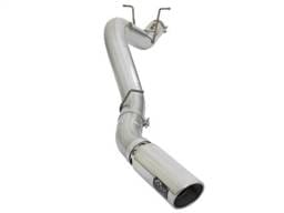 aFe ATLAS 5in DPF-Back Aluminized Steel Exhaust System w/Polished Tips 2017 GM Duramax 6.6L (td) L5P - 49-04085-P