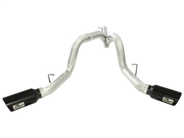 aFe MACHForce XP Exhaust Aluminized Dual Split DPF Back 11-15 GM Diesel Truck V8-6.6L (td) (BLK tip) - 49-04043-B thumbnail 4