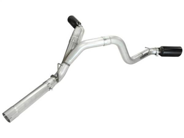 aFe MACHForce XP Exhaust Aluminized Dual Split DPF Back 11-15 GM Diesel Truck V8-6.6L (td) (BLK tip) - 49-04043-B thumbnail 5