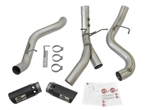 aFe ATLAS 4in DPF-Back Alum Steel Exhaust System w/Dual Exit Black Tip 2017 GM Duramax 6.6L (td) - 49-04086-B thumbnail 4