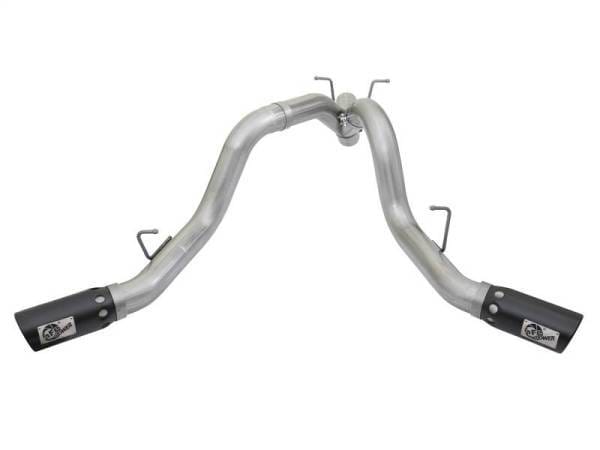 aFe ATLAS 4in DPF-Back Alum Steel Exhaust System w/Dual Exit Black Tip 2017 GM Duramax 6.6L (td) - 49-04086-B thumbnail 6