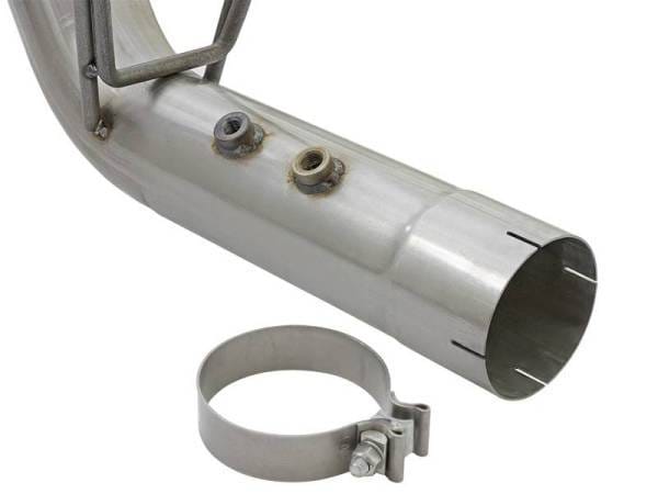 aFe ATLAS 4in DPF-Back Alum Steel Exhaust System w/Dual Exit Polished Tip 2017 GM Duramax 6.6L (td) - 49-04086-P thumbnail 4