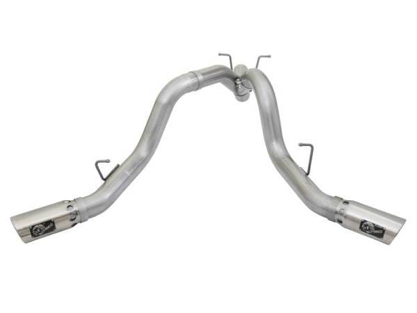 aFe ATLAS 4in DPF-Back Alum Steel Exhaust System w/Dual Exit Polished Tip 2017 GM Duramax 6.6L (td) - 49-04086-P thumbnail 5
