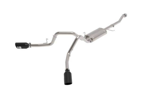 aFe Vulcan 3in 304 SS Cat-Back Exhaust 2021 Ford F-150 V6 2.7L/3.5L (tt)/V8 5.0L w/ Black Tips - 49-33126-B