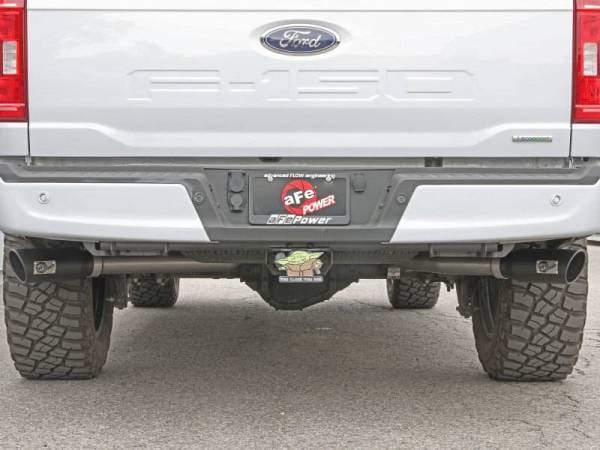 aFe Vulcan 3in 304 SS Cat-Back Exhaust 2021 Ford F-150 V6 2.7L/3.5L (tt)/V8 5.0L w/ Black Tips - 49-33126-B thumbnail 2