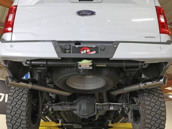 aFe Vulcan 3in 304 SS Cat-Back Exhaust 2021 Ford F-150 V6 2.7L/3.5L (tt)/V8 5.0L w/ Black Tips - 49-33126-B thumbnail 3