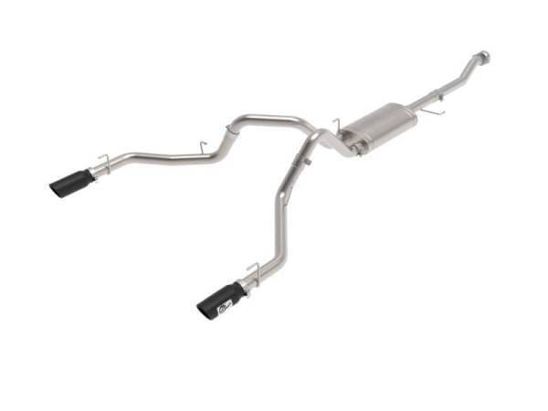 aFe Vulcan 3in 304 SS Cat-Back Exhaust 2021 Ford F-150 V6 2.7L/3.5L (tt)/V8 5.0L w/ Black Tips - 49-33127-B