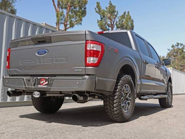 aFe Vulcan 3in 304 SS Cat-Back Exhaust 2021 Ford F-150 V6 2.7L/3.5L (tt)/V8 5.0L w/ Black Tips - 49-33127-B thumbnail 5