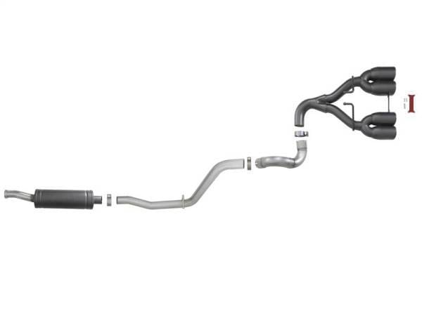 aFe Rebel Series 2.5in. 304 SS C/B Exhaust System 2018 Jeep Wrangler (JL) V6-3.6L - Black Tip - 49-38071-B thumbnail 7