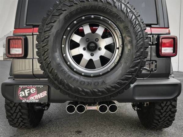 aFe Rebel Series 2.5in. 304 SS C/B Exhaust System 2018 Jeep Wrangler (JL) V6-3.6L - Polished Tip - 49-38071-P thumbnail 5