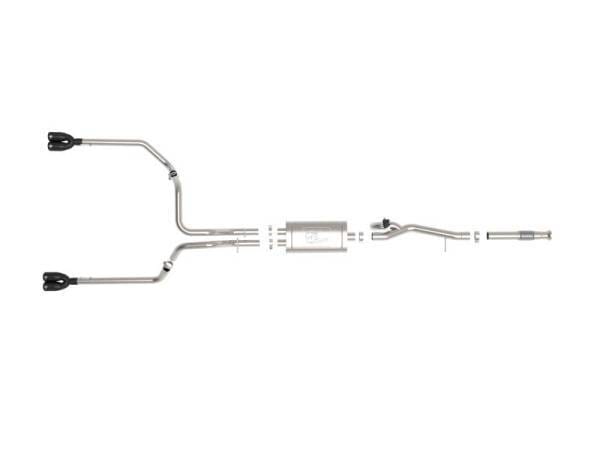 aFe Gemini XV 3in 304 SS Cat-Back Exhaust w/ Cutout 19-21 GM Silverado/Sierra 1500 V8- w/ Black Tips - 49-34139-B thumbnail 9