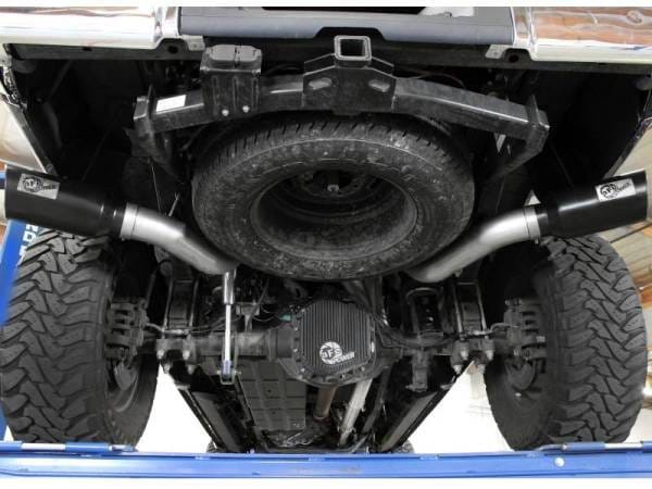 aFe Large Bore-HD 4in 409 Stainless Steel DPF-Back Exhaust w/Black Tip 15-16 Ford Diesel V8 Trucks - 49-43122-B thumbnail 3