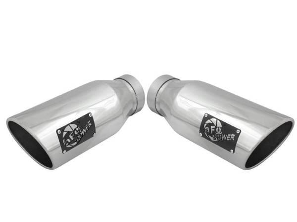 aFe Large Bore-HD 4in 409 Stainless Steel DPF-Back Exhaust w/Polished Tips 15-16 Ford Diesel Truck - 49-43122-P thumbnail 2