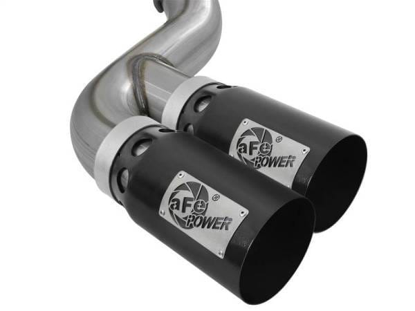 aFe Rebel XD 4in SS DPF-Back Exhaust 17-18 FOrd Diesel Trucks V8-6.7L (td) w/ Dual Black Tips - 49-43102-B thumbnail 3