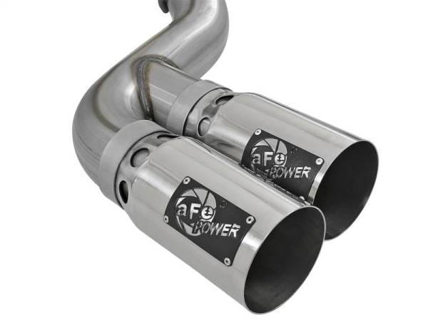 aFe Rebel XD 4in SS Down-Pipe Back Exhaust w/Dual Polished Tips 17-18 Ford Diesel Trucks V8-6.7L(td) - 49-43102-P thumbnail 2