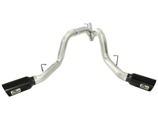 aFe MachForce XP Exhaust 4inch DP-Back All SS 2011-14 GM Diesel Trucks V8-6.6L LML Black Tips - 49-44043-B thumbnail 3