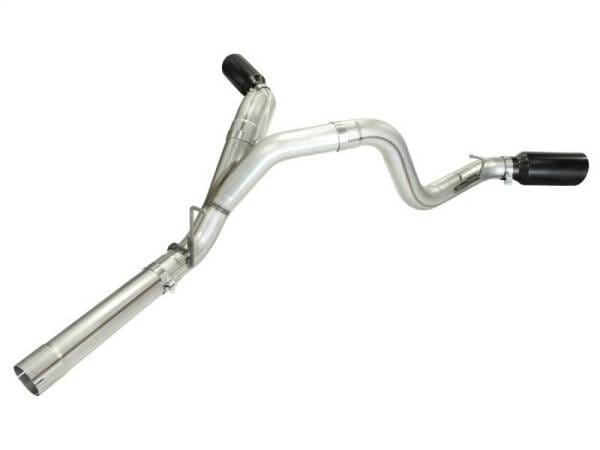 aFe MachForce XP Exhaust 4inch DP-Back All SS 2011-14 GM Diesel Trucks V8-6.6L LML Black Tips - 49-44043-B thumbnail 4