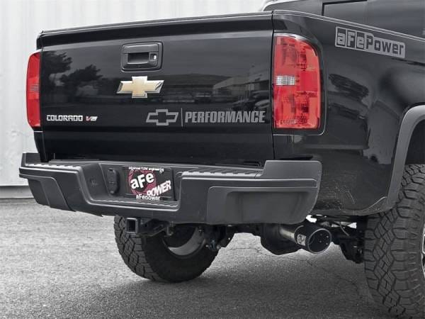 aFe Mach Force-XP Exhaust 3in CB SS 15-17 GM Colorado/Canyon 2.5L/3.6L Side Exit w/ Black Tip - 49-44058-B thumbnail 2