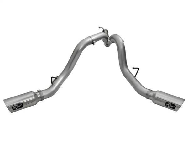 aFe LARGE Bore HD 4in Dual DPF-Back SS Exhaust w/Polished Tip 16-17 GM Diesel Truck V8-6.6L (td) LML - 49-44080-P thumbnail 7