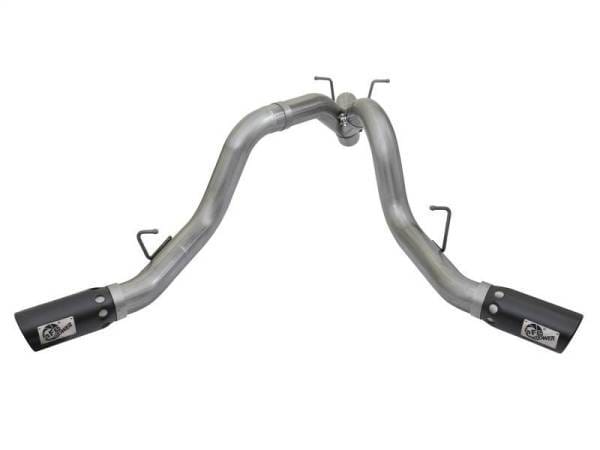 aFe LARGE BORE-HD 4in 409-SS DPF-Back Exhaust w/Dual Black Tips 2017 GM Duramax V8-6.6L (td) L5P - 49-44086-B thumbnail 2