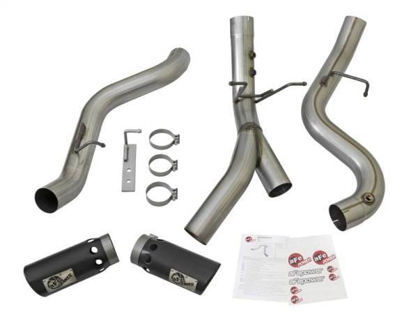 aFe LARGE BORE-HD 4in 409-SS DPF-Back Exhaust w/Dual Black Tips 2017 GM Duramax V8-6.6L (td) L5P - 49-44086-B thumbnail 6