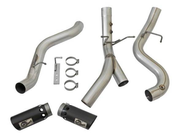 aFe LARGE BORE-HD 4in 409-SS DPF-Back Exhaust w/Dual Black Tips 2017 GM Duramax V8-6.6L (td) L5P - 49-44086-B thumbnail 7