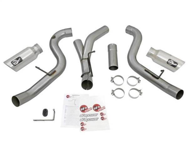 aFe LARGE Bore HD 4in Dual DPF-Back SS Exhaust w/Polished Tip 16-17 GM Diesel Truck V8-6.6L (td) LML - 49-44080-P thumbnail 3