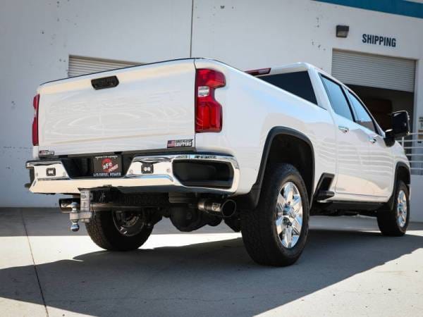 aFe Large Bore-HD 4in 409SS DPF-Back Exhaust System w/Black Tip 20 GM Diesel Trucks V8-6.6L (td) L5P - 49-44126-B thumbnail 2