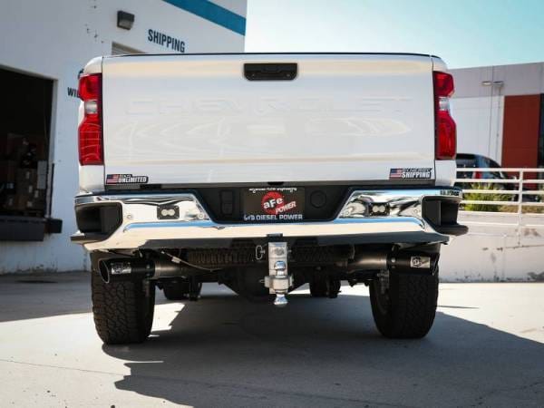 aFe Large Bore-HD 4in 409SS DPF-Back Exhaust System w/Black Tip 20 GM Diesel Trucks V8-6.6L (td) L5P - 49-44126-B thumbnail 3