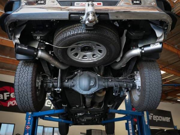 aFe Large Bore-HD 4in 409SS DPF-Back Exhaust System w/Black Tip 20 GM Diesel Trucks V8-6.6L (td) L5P - 49-44126-B thumbnail 4