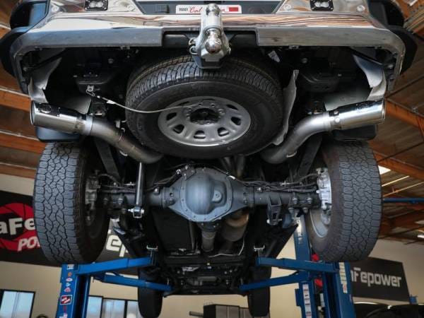 aFe Large Bore-HD 4in 409SS DPF-Back Exhaust System w/Polished Tips 20 GM Diesel Trucks V8-6.6L - 49-44126-P thumbnail 4