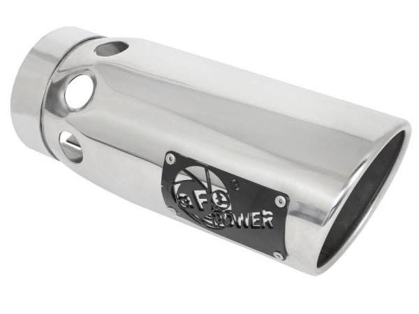 aFe Large Bore-HD 4in 409SS DPF-Back Exhaust System w/Polished Tips 20 GM Diesel Trucks V8-6.6L - 49-44126-P thumbnail 5