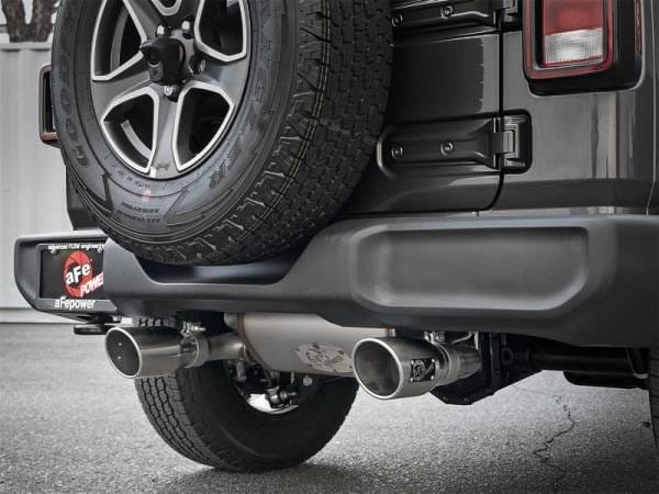 aFe Rebel Series 2.5in 409 SS Cat-Back Exhaust w/ Polished Tips 2018+ Jeep Wrangler (JL) V6 3.6L - 49-48066-P thumbnail 2