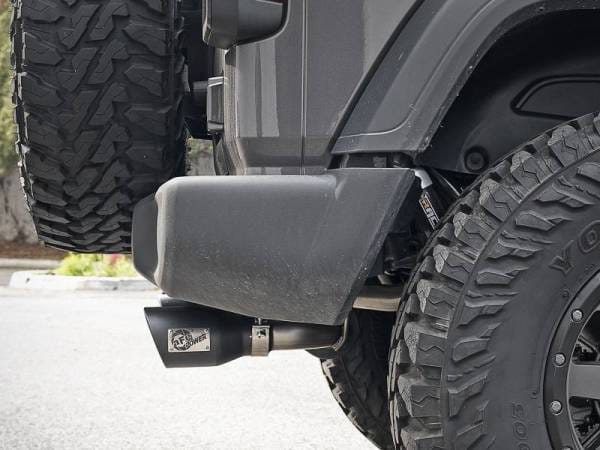 aFe Rebel Series 409 Stainless Steel Cat-Back Exhaust 18-21 Jeep Wrangler JL 2.0L (t) - Black Tip - 49-48096-B thumbnail 6
