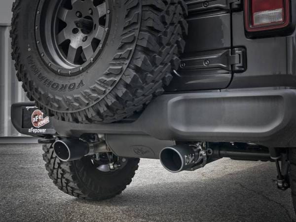aFe Rebel Series 409 Stainless Steel Cat-Back Exhaust 18-21 Jeep Wrangler JL 2.0L (t) - Black Tip - 49-48096-B thumbnail 7