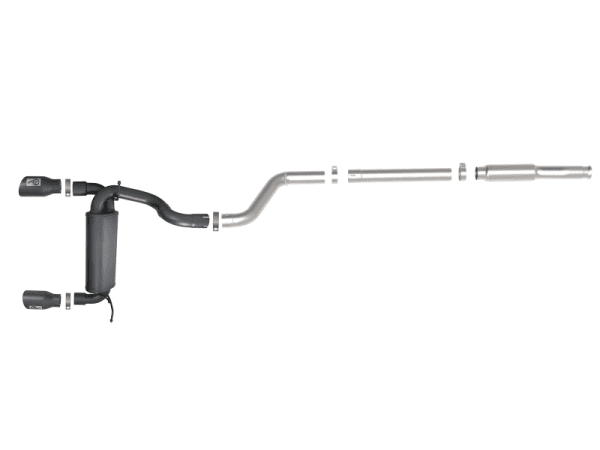 aFe Rebel Series 409 Stainless Steel Cat-Back Exhaust 18-21 Jeep Wrangler JL 2.0L (t) - Black Tip - 49-48096-B thumbnail 8