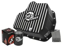 aFe 11-16 GM Diesel Trucks V8-6.6L LML Engine Oil Pan Black POWER Pro Series w/ Machined Fins - 46-71080B