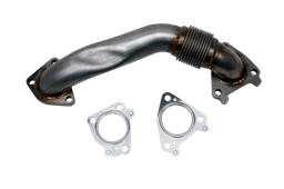 Wehrli Custom Fabrication 2001-2004 LB7 Duramax 2" Stainless Single Turbo Style Pass Side Up Pipe for OEM or WCFab Manifold with Gaskets - WCF100654