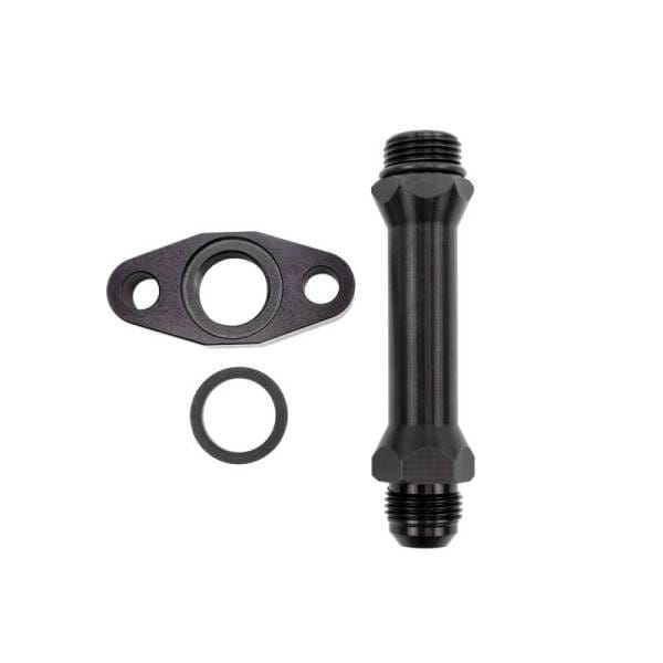 Wehrli Custom Fabrication T3/T4/T6 Small/Midframe Turbocharger -10AN Extended Oil Drain Fitting Kit - WCF100674 thumbnail 2