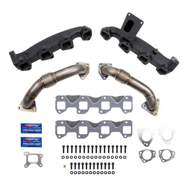 Wehrli Custom Fabrication 2017-2025 L5P Duramax Billet Exhaust Manifold & 2" Stainless Up Pipe Kit - WCF100226