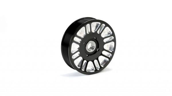 Fleece Performance 2003-2018 Cummins Upper Fan Pulley Idler Black Finish Contract Cut - FPE-34657-BLK-SPK