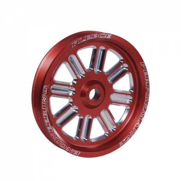 Fleece Performance Spoke Design Cummins Dual Pump Pulley Fleece Red - FPE-34211-RED-SPK