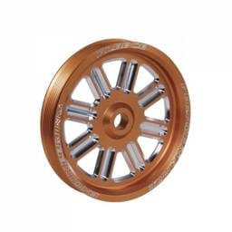 Fleece Performance Spoke Design Cummins Dual Pump Pulley Fleece Orane - FPE-34211-ORG-SPK