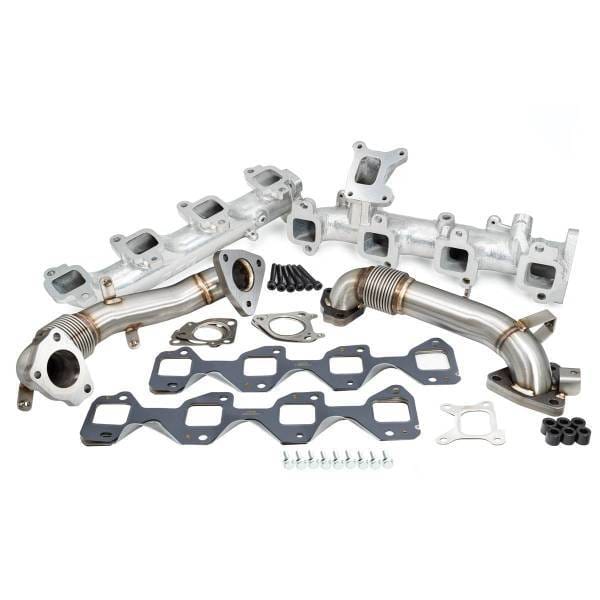 PPE Power High Flow Exhaust Manifolds and Up-Pipes Kit - GM 6.6L Duramax 2017-2025 L5P - Silver - 116112535